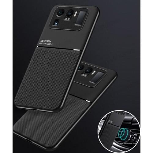 Leather Texture Shockproof Case For Xiaomi 11 Ultra POCO M3 X3 NFX Soft Silicone Cover For Redmi Note 9 9A Magnetic Phone Case