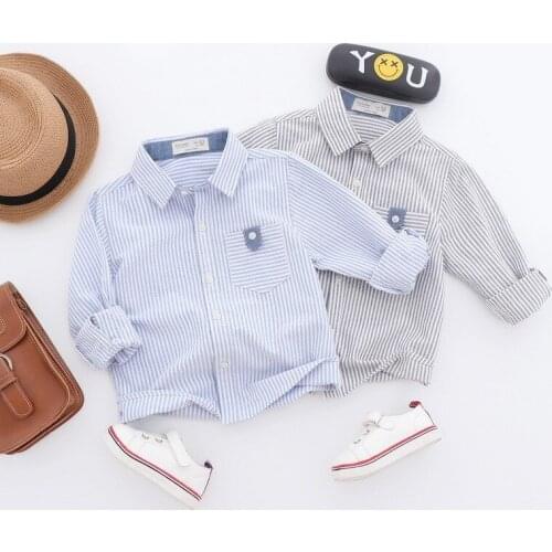Baby Boy Shirts For Children 2018 Autumn Long Sleeve Shirts Fashion Striped School Kids Boy Shirt Toddler Boy Blouses 2-7 Years