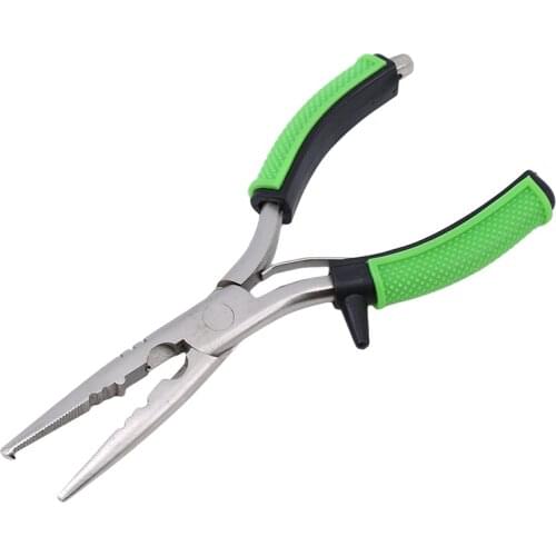 Fishing Gear With Green Rubber Handle Fish Tackle High Carbon Steel Fishing Trimmer Pliers Fish Accessory Tools