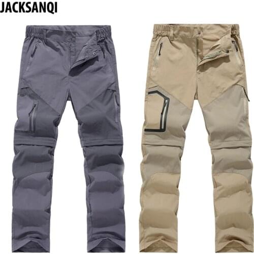 JACKSANQI Mens Summer Quick Dry Removable Pants Man Breathable Trousers Outdoor Sport Hiking Trekking Fishing Male Shorts RA388