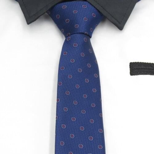 Navy Blue polyester tie mens red and white dot Korean fashion versatile narrow tie bridegrooms wedding fashion