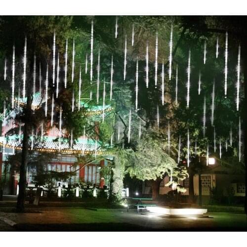 Waterproof Meteor Shower Lights Falling Rain Lights 30cm 8 Tube LED String Lights for Outdoor Wedding Party Xmas tree Decoration