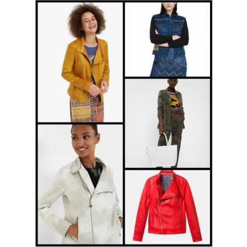 Spanish stand collar stitching thread print zipper womens leather jacket, slimmer fashion selling short coat retro embroidered