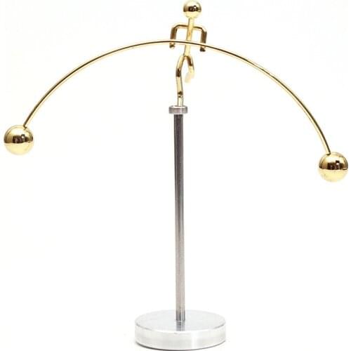 ZOCDOU1 Piece New One-Legged Iron People Tumbler Balance Ball Hercules Weightlifting Small Ornaments Desktop Decoration