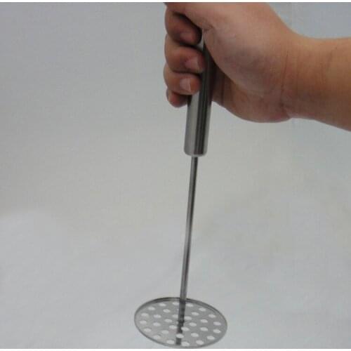 1PC Stainless Steel Potato Masher With Broad Mashing Plate Smooth Mashed Potatoes Fruit Vegetable Tools Press Crusher LB 520