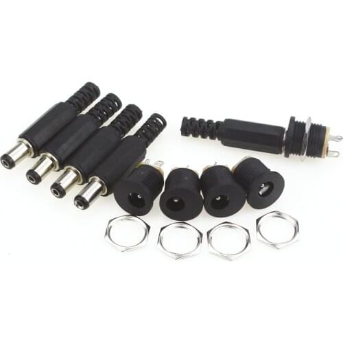 10 pcs 12V 3A Plastic Male Plugs + Female Socket Panel Mount Jack DC Power Connector Electrical Supplies