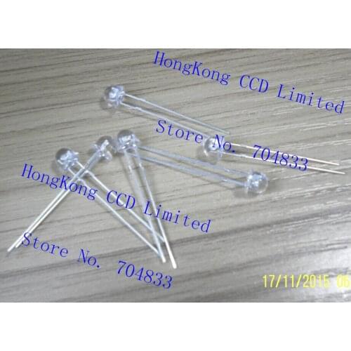 100pcs/lot 5mm white LED light-emitting diode 5mm super bright round head straw hat DIP White with red yellow blue green white