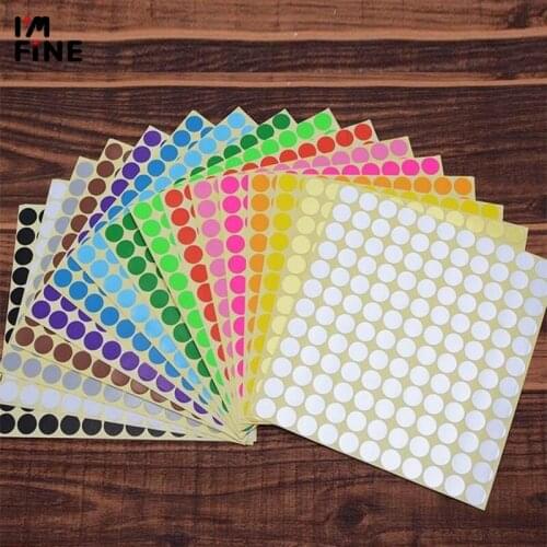 12 Sheets/Pack Mix Color Circle Round Color Coded Adhesive Label Dot Sticker 6mm/8mm/10mm/13mm/16mm/19mm/25mm/32mm/50mm/100mm