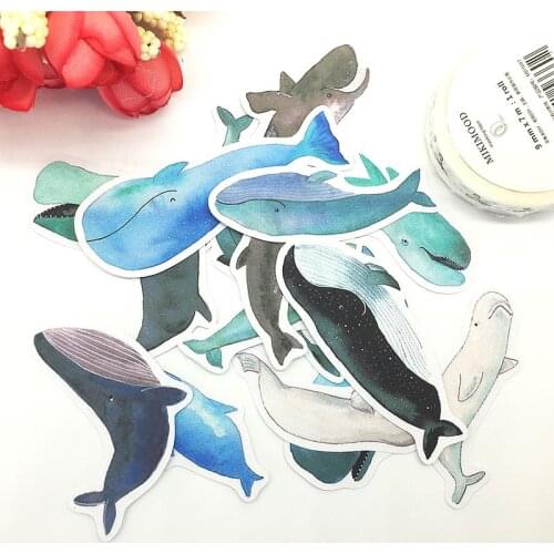 15PCS whale Stickers Crafts And Scrapbooking stickers kids toys book Decorative sticker DIY Stationery