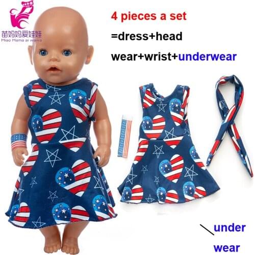 18 inch girl doll clothes heart star dress headwear hand wrist underwear 17 inch baby doll dress