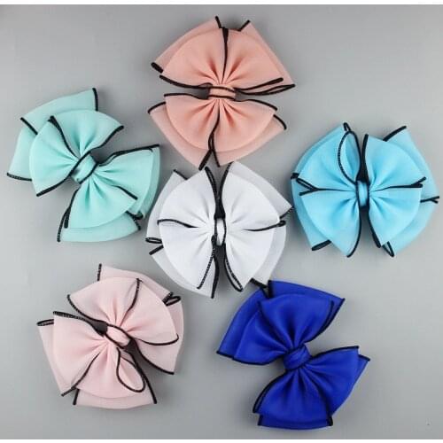 30 PCS/lot , 5" large chiffon flower bow for beach shoe and garment accessories