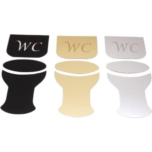 3D Acrylic Mirror Bathroom Wall Sticker Waterproof Corrosion Resistant Door Sign Toilet Decorative Mirrors Stickers can CSV