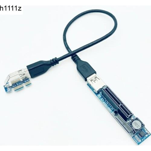 H1111Z Add On Cards PCI-E Riser PCIE PCI-Express X1 to X4 Riser PCI E Riser Card Extend Adapter with 30CM USB3.0 Extension Cable