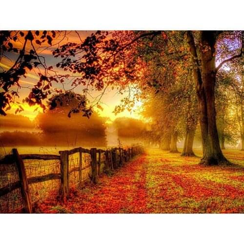 Zhui Star Full Drill 5D DIY Diamond Painting Autumn Forest Landscape Embroidery Beads Cross Stitch Mosaic Home Decor Gift