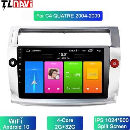 IPS Android 10 Car Radio for 1Citroen C4 C-Triomphe C-Quatre 2004-2009 car dvd gps navigation multimedia player