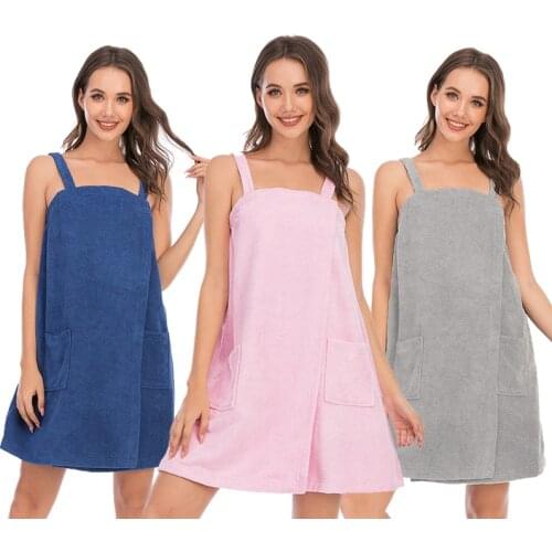 Witbuy Sling Wearable Bath Towel Superfine Fiber Towels Soft and Absorbent Autumn Hotel Home Bathroom Gifts Mini Women Bathrobe