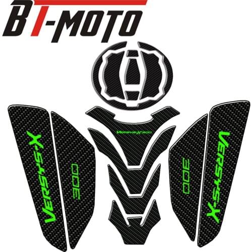 Motorcycle 3D carbon fiber Gas Fuel Oil Tank Cap Cover Pad Protector Decals Sticker for Kawasaki Ninja Z650 Z900 Versys X300