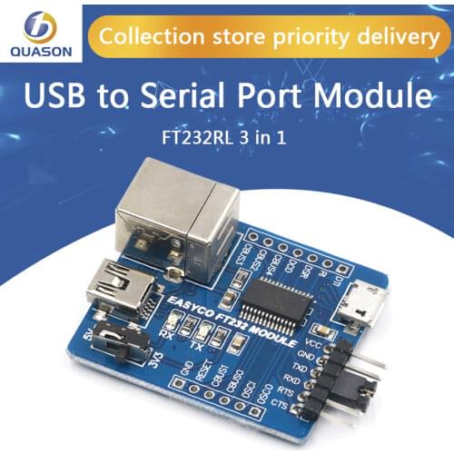 FT232RL 3 in 1 USB to Serial Port Module USB Type B / MINI USB / Micro USB 3 Interface to UART Module for Arduino
