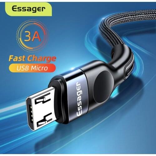 Essager Micro USB Cable 3A Fast Charging Charger Microusb Wire Cord Phone Data Cable 2M For Samsung Xiaomi Redmi Android Mobile