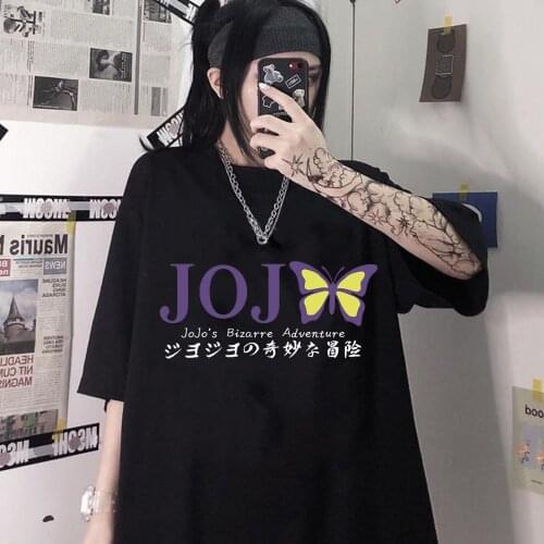 Jojo Bizarre Adventure Logo Summer Cool Printing T-shirt Short-sleeved Fashion Casual T-shirt