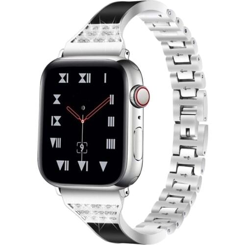 Woman metal strap for Apple watch band 40 mm 38mm 44mm 42mm iwatch Diamond ceramics watchband for apple watch 5/4/3/2/1