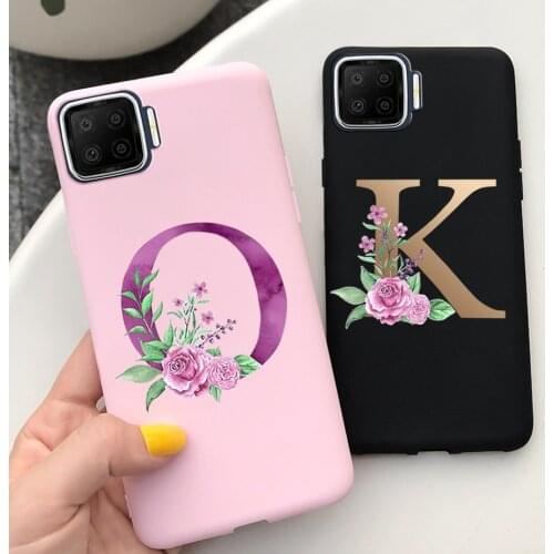 Cute Letters Cover Case For Oppo Reno 4 Lite Case 6.43'' Soft Slim Phone Fundas For Oppo Reno4 Lite Full Coque Reno4 Lite Bumper