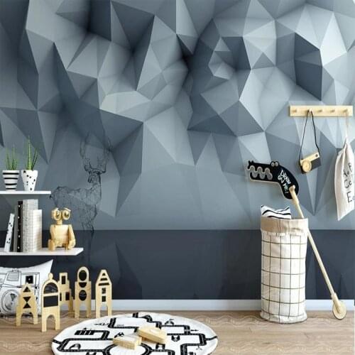 Custom Mural Wallpaper 3D Stereo Geometric Abstract Elk Fresco Living Room TV Sofa Bedroom Art Wall Painting Papel De Parede 3 D