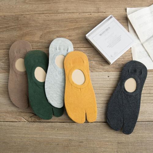 Japanese Style Toe Socks Cotton Men Women Breathable Separate Flip FlopTwo Fingers Socks Toe Breathable Short Socks Wholesale