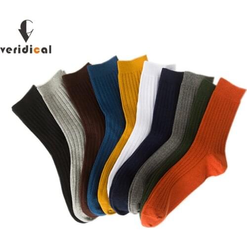 2021 New Mens Colour Cotton Socks Plus Size 39-46 Autumn Long Socks For Men Dress Male Gifts Business Casual Deodorant Sox Hot