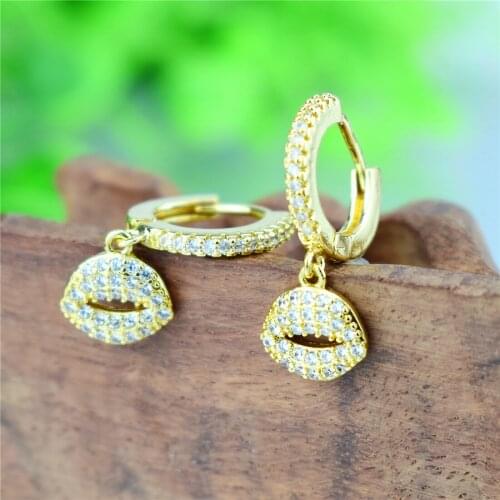 New Earrings Round Mouth Type Earrings for Women Gold Filled Micro Pave AAA Rainbow Zircon Jewelry Accessories for Women Gifts