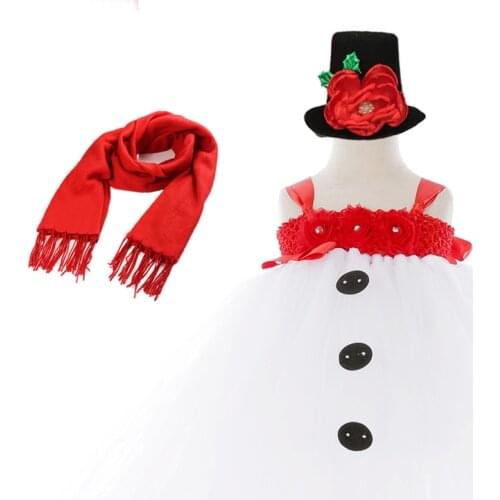 3pcs Snowman Girls Tutu Dress Kids Christmas Dresses for Girls New Year Costume Children Christmas Clothes Outfits Xmas Gifts