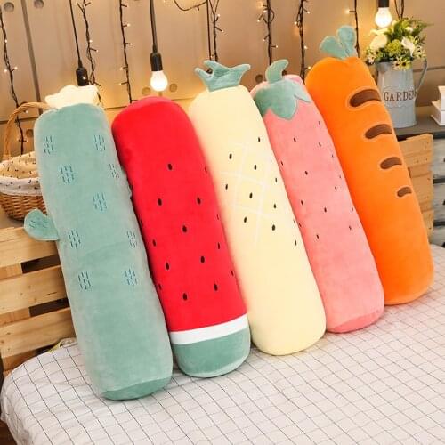 Simulation Plant Plush Toys Stuffed Cactus Strawberry Carrot Watermelon Pineapple Soft Lovely Gift for Girl Food Plush Pillows