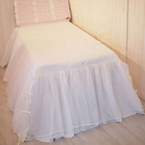 1piece princess bedding luxury fitted sheet sweet lace yarn bed cover bedroom bedspread quilt padding wedding decorative bedding