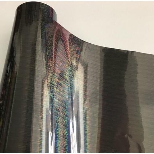 Premium Glossy Black Brushed Rainbow Vinyl Metal Car Wrap Film DIY Styling Adhesive Car Sticker Decal Wrapping