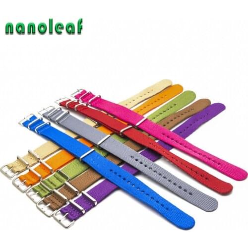 Casual Fashion Watch Accessories For Nato Style Nylon Watch Strap Striped Simple 18MM 20MM 22MM 24MM Bracelet Watchband