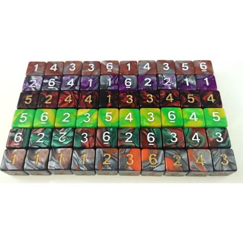 Rollooo Dice 10pc/set D6 Mix color Digital Dice Rpg dice