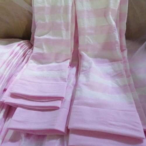 College Style School Uniform Black and White Stripes Over Knee Thigh High Stockings