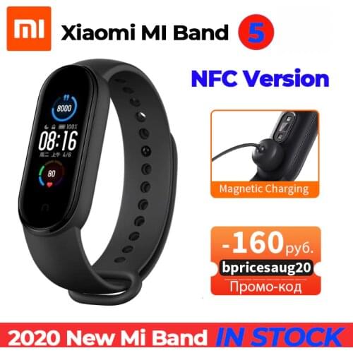 2020 New Xiaomi Band 5 NFC Smart Home Control AI Voice Assistant MiBand 5 Heart Rate Sleep Step Swim Sport Monitor Mi Band 5 NFC