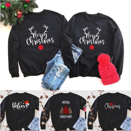 Mr Mrs Merry Christmas Couple Believe Sweatshirts Family Deer Holiday Sweaters Pullovers Xmas Gift Clothes Unisex Sweatshirt Tee