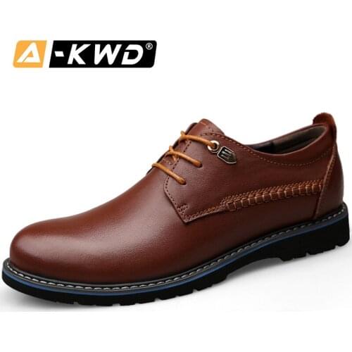 Fashion Brown Men Shoes Formal Herenschoenen Business Shoes Men Oxford Leather Casual Genuine Leather Vesonal Low Top Men Shoes