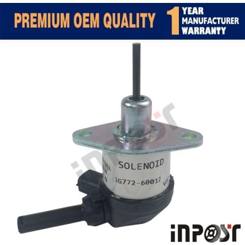 In Stock Stop Solenoid Valve 12v 1G772-60012 1G772-60014 1G772-60010 For Kubota Tractor KX0574 KX0803T