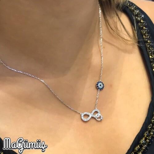 Eternity Solitaire The Genres Change Wonderful Design silver necklace