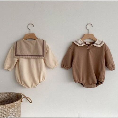 Spring Preppy Style Infant Baby Boys Girls Rompers Long Sleeve Rompers Autumn Newborn Baby Boys Girls Rompers Clothes