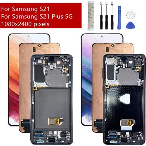 For Samsung S21 LCD Display Touch Screen Digitizer Assembly G990 G991 With Frame For Samsung S21+ Display G996 G996B Replacement