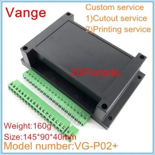 1pcs/lot guide rail junction box with terminal block 145*90*40mm ABS plastic instrument housing diy project box for power supply