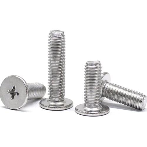 100PCS M2-M4 Flat Head Screws Philips Countersunk Head Screw Nickel Plated CM Screw