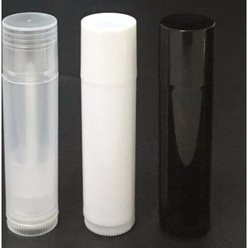 10pcs/lot Empty Clear LIP BALM Tubes Containers 5ml Transparent/Black/White Lipstick