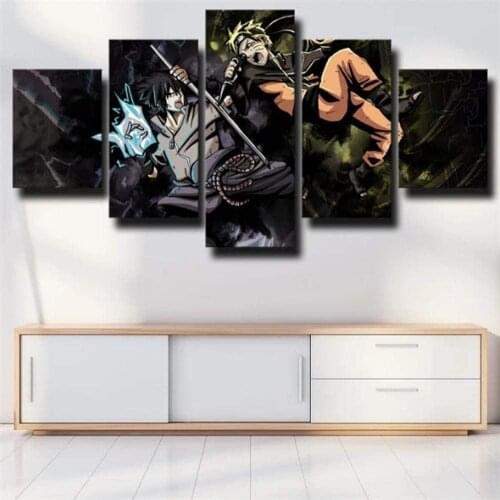 5 Piece Wall Art Canvas Anime Manga Modular Pictures Ninja Figure Posters And Prints Home Living Room Decoration Paintings