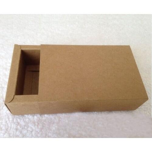 500pcs Kraft Drawer paper Box for Gift\Handmade Soap\Crafts\Jewelry\Macarons Packing Brown Paper Boxes inner size 9*6*4