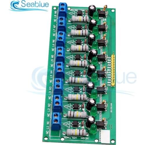 AC 220V 8 Channel MCU TTL Level 8 Ch Optocoupler Isolation Test Board Isolated Detection Tester Module PLC Processors